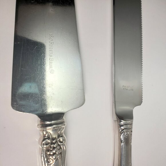 Vintage Silverplate Cake Set Pilgrim Cake Knife & Rogers 1847 Cake Server - Picture 10 of 12